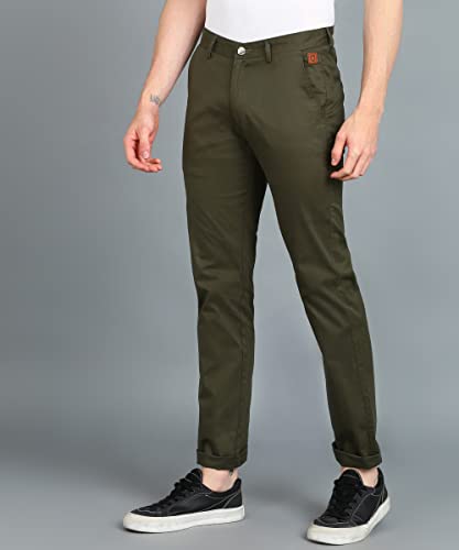 Image of Urbano Fashion Men's Cotton Light Weight Non-Stretch Slim Fit Casual Trousers