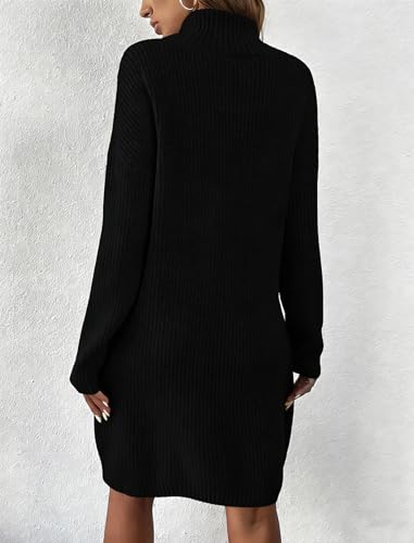 Image of ZAFUL Women's Cropped Turtleneck Sweater Lantern Sleeve Ribbed Knit Pullover Sweater Jumper