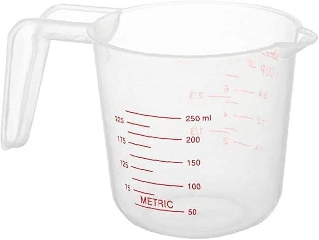 Onsinic Measuring Cup Jug 250ml Flour Sugar Water Measure Recipe Plastic Pour Spout Baking Kitchen Pastry Tool
