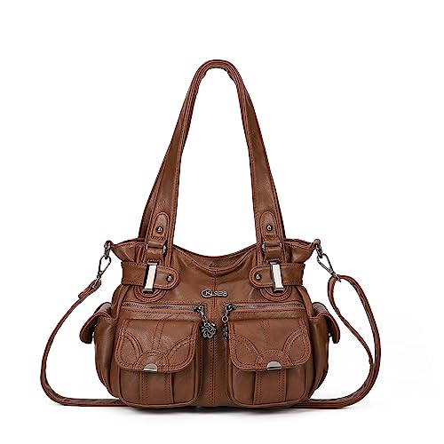 Image of KL928 Women's Shoulder Purse Large Hobo Tote PU Leather Multi-Pocket Bag | Large capacity, water-resistant, easy-clean, adjust strap, fits 10.2 inchipad, pockets, compartments, zipper, shop, travel, daily