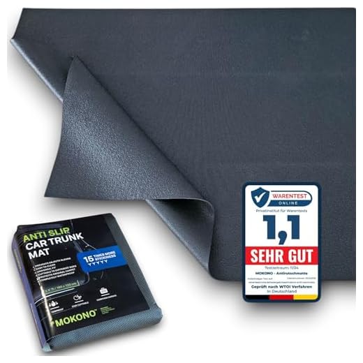 MOKONO®️ Antirutschmatte - extra groß 180x120 - schwarz - individuell zuschneidbar - Kofferraummatte für festen Halt im Auto
