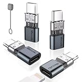 4 Pack Lightning to USB C Charging Adapter for iPhone 16/16Pro/15/15Pro/15Pro Max, iPad Pro/Air 5, Galaxy S24, USB C Male to Lightning Female Fast Charging & Data Transfer Adapter, Not for Audio/OTG