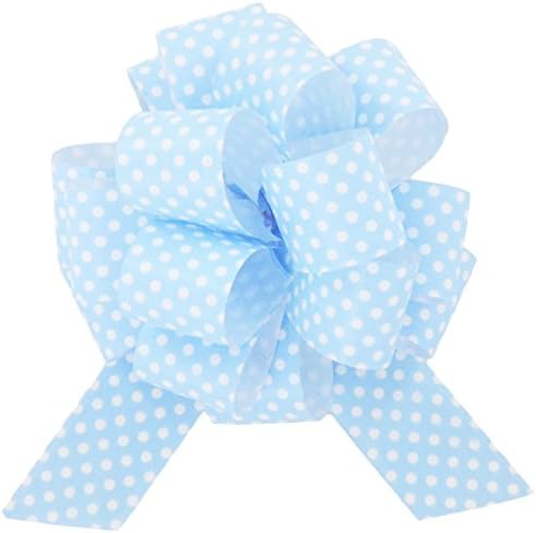 Yeeper Small Pull Bows/Christmas Gift Knot with Ribbon Strings to Wrap The Box or Floral Decoration, Pack of 9 in Diferent Colors (White/Red/Pink/Yellow/Green/Blue/Purple)