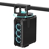 デスクトップPC吊り下げブラケット 冷延鋼製・耐荷重30kg・360度回転 、ノーホール（穴あけ不要）取り付け可能なCPUスタンド、昇降デスク対応、ケーブル管理機能付き (B)