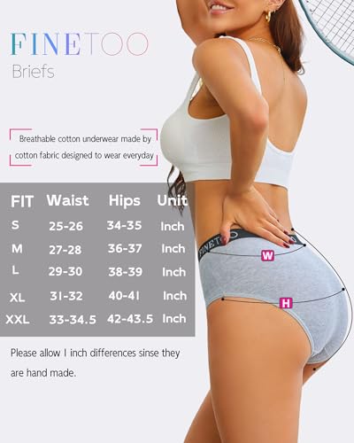 FINETOO Womens Underwear High Waisted Cotton Underwear for Women Soft Panties for Women Full Coverage Briefs 5 Pack4
