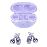 Pendientes Desmontables Auriculares Bluetooth Sonido Claro Comodidad Durante Todo el Día para Mujeres Regalos (Purple)