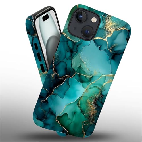 Coque iPhone 15 silicone marbre doré CARLOCA double couche - 3