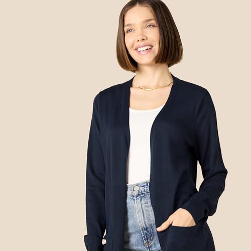 Image of Amazon Essentials Women's Lightweight Longer Length Open-Front Long-Sleeve Cardigan Sweater