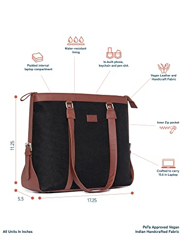 ZOUK Vegan Leather Women's Office Bag for 15.6 inch Laptop, MacBook - Image 6