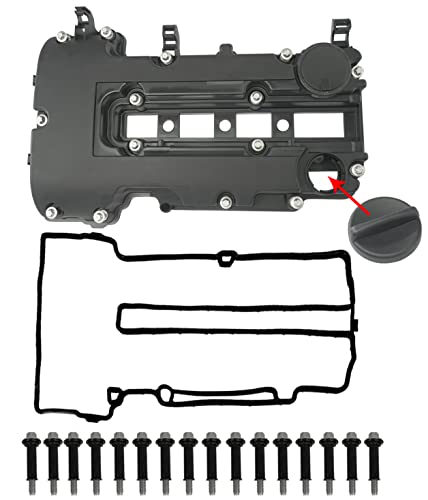 Engine Valve Cover with Gaskets Bolts & Oil Filler Cap Compatible with 2011-2020 Chevy Cruze Sonic Trax Volt | Cadillac ELR | Buick Encore 1.4L Turbo Replace# 55573746 25198498 264-968 25198874
