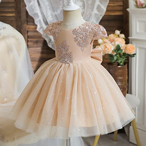 NNJXD Baby Girl Princess Dress Bowknot Sequins Dresses2