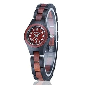BEWELL W123A Handmade Natural Maple Wristwatch Analogue Display Lightweight Small Thin Case Wooden Watch for Women