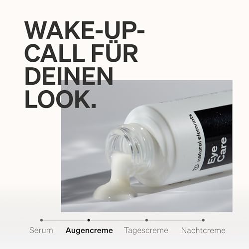 Eye Care – 15ml Augencreme mit Hyaluron – Eye Cream mit Hyaluronsäure, Koffein, Aprikosenkernöl & Spirulina – Anti Aging gegen Augenringe – 100% Naturkosmetik, vegan, Parfümfrei