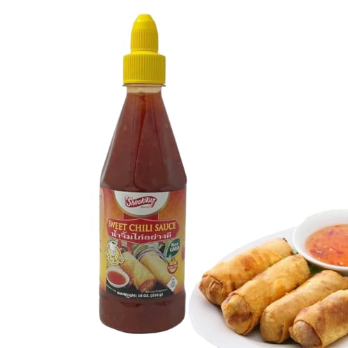 Thai Sweet Chili Sauce Thai Sweet and Spicy Flavor Chili Sauce 18 oz for Egg Rolls and Salad
