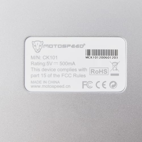 Teclado Mecânico Motospeed CK101 Gamer Branco Compacto Switch Vermelho RGB