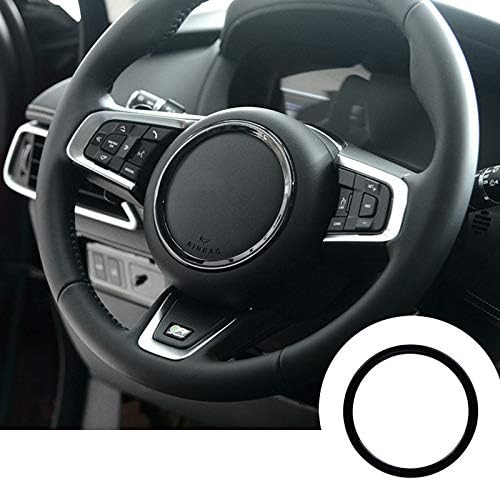 ABS Interior Steering Wheel Trim Cover for Jaguar F-Pace XE XF 2016-2019 (Black)