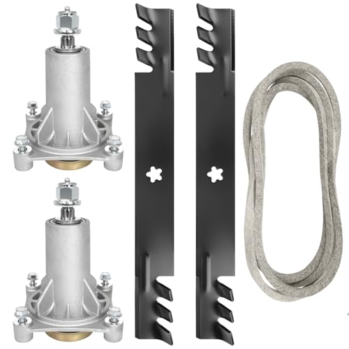 UPOW 42'' Deck Rebuild Kit Compatible with H usqvarna YTH18542 YTH1842 YTH2242A YTH2242B, Includes 187292 Spindle x2, 138971 Toothed Blade x2, 174883 Belt x1 by UPOW - Used condition - US$74.71