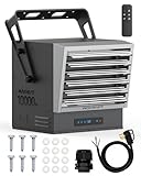 InoKraft 10,000W Electric Garage Heater, Wire: 6 AWG, Plug: NEMA 14-50P, Remote, Ceiling Mount, Digital Thermostat, 240 Volt Hardwired, 12-Hour Timer, Overheat Protection, ECO Mode, Ideal for Garage