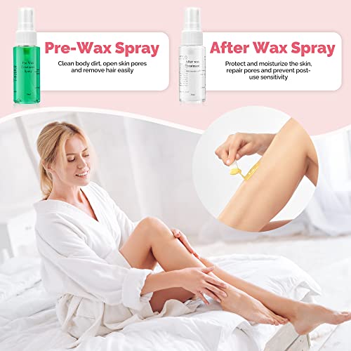 image for EasyinBeauty Waxing Kit for Women Men, Wax Kit with 6 Pack Hard Wax Be