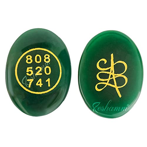 Image of Pre-Energized Green Jade Zibu Coin to Attract Money Cash flow & Wealth. Certified. Angle Number & Zibu Symbol of Abundance. Natural (Non Synthetic) Cabochon Oval Shape Feng Shui (Pack of 1)