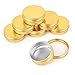 LIYAR Aluminum Metal Tins 1 Ounce 48 Pack Round Tin Containers Storage Tins Metal Jars Empty Lip Balm Container Small Containers with lids,Gold