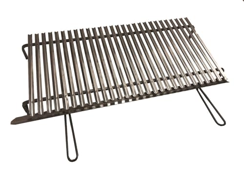 Graticola in acciaio inox, griglia per barbecue con sistema recupera