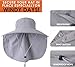 HEEHIPOO Mens Women Fishing Hat UPF 50+ Wide Brim Sun Hat with Face Cover & Neck Flap Grey