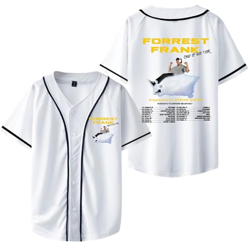 RYSXJLX Forrest Frank Child of God Tour T-Shirt 2024 Men Women Fashion Short Sleeve Baseball Jersey (M,White)