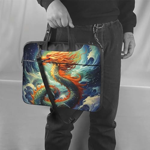 Bolso de hombro para laptop con diseño dragón chino miniatura 2