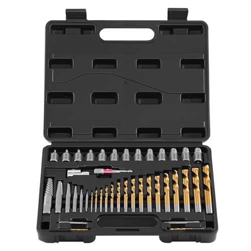 VEVOR 41-Piece Screw Extractor and Left Hand Drill Bits Set Easy Out Screw Extractor Kit with HSS Steel Reverse Drill Bit for Broken Nuts Stripped Bolts Remove Adapters