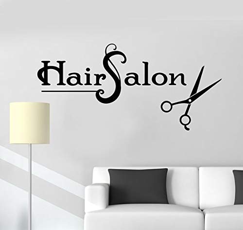 Roonir Salon Wall Stickers Vinyl Wall Decal Hair Salon Scissors Barbershop Stylist Stickers Mural Unique Gift