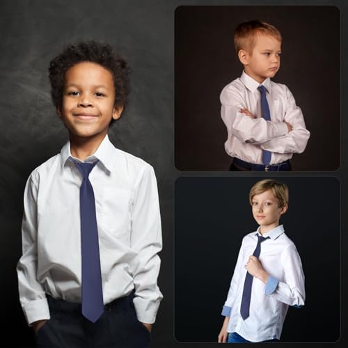 Boys Tie Pre-Tied Adjustable Kids Neckties for Age 8-12, 15 Inch Woven Formal Kids Tie School Wedding4