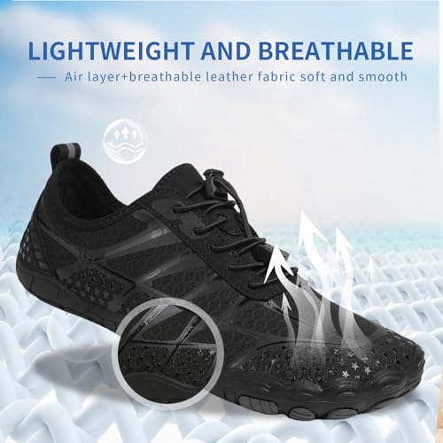 Image of Hike Barefoot Shoes for Women Men - Quick Dry Wide Toe Box Beach Swim Athletic Sports Shoes, Non-Slip Hike Yoga Lightweight Footwear Aqua Hiking Walking Kayaking Diving Surfing