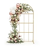 Metal Wedding Arch Backdrop Stand for Parties, W3.3xH6.5FT Balloon Arch Stand, Metal Arch Backdrop Stand for Bridal Baby Showers, Climbing Plants, Birthday Party Decoration Door Frame Gold