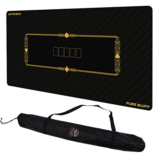 Poker Mat for Table - Smooth, Non-Slip Poker Table Mat with Stronger Edges - Water Resistant Poker Table Tops Casino Card Games - 70x35 Inches - Carrying Bag Included