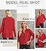 Astylish Long Sleeve Shirts for Women Fashion Fall Outfits Winter V Neck Waffle Knit Sweater Button Down Tops Solid Shacket Jacket Clothing Outwear Racing Red Small