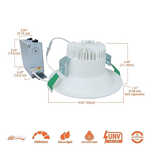 HALO LCR 8 inch Recessed Smooth Canless LED Downlight, 5000 Lumens, 6CCT - image 3