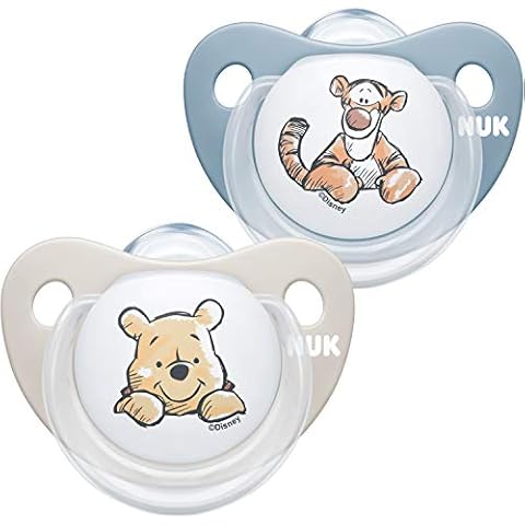 NUK Trendline Schnuller | 0-6 Monate | BPA-freier Schnuller aus Silikon | Disney Winnie Puuh | Blau (Junge) | 2 Stück (1er Pack) Cover