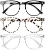 Lentes de luz azul Gaoye para mujer, paquete de 3 | Estilo semi redondo, lentes para computadora listas para pantalla con recubrimiento de protección UV 2