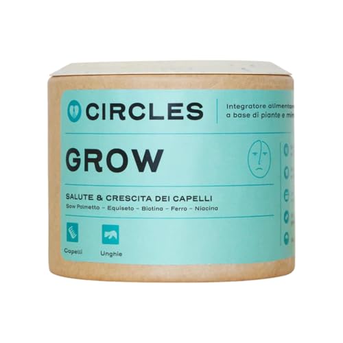 GROW – Integratore Anticaduta Capelli Donna | Stimola la Ricrescita | Riequilibra il Cuoio Capelluto | Rinforza Unghie | Ideale Post-Pillola, Perimenopausa, Stress e Carenze Nutrizionali
