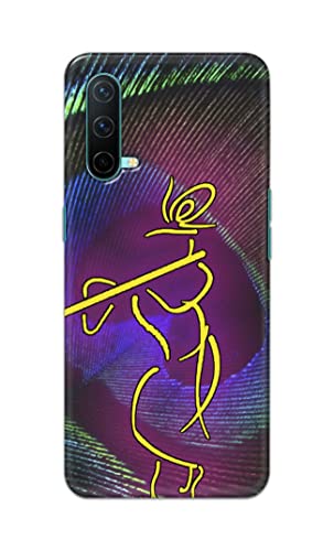 Image of PRINTFIDAA Lord Krishna On Peacock Feather Hard Back Cover for OnePlus Nord CE 5G (2021), OnePlus Nord Core Edition 5G (2021) Back Cover -(P6) KAT1007