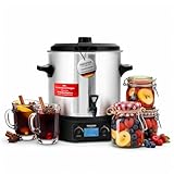 Stagecaptain GWK-27D Glühweinkocher - Digitaler Einkochautomat mit 27 Liter - LCD-Anzeige - 2000 Watt - Edelstahl - Einfache Bedienung (Temperatur und Zeitschaltuhr) - Abschaltautomatik - Silber