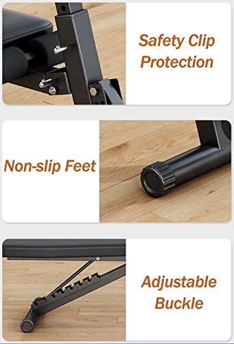 Lzmzmq Foldable Roman Chair, Adjustable Weight Bench For Full Body Workout, Commercial/Home Back Extension Bench, Black Steel Frame, With Non-Slip Handles #TOP6