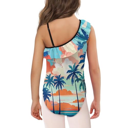 Image of Girls Swimsuit One Piece Ruffle Swimsuit Non-Slip Straps UPF 50+ for Girls Size 3-14 Years