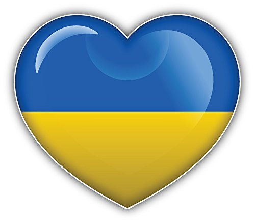 Ukraine World Flag Glossy Heart Car Bumper Sticker Decal #TOP25