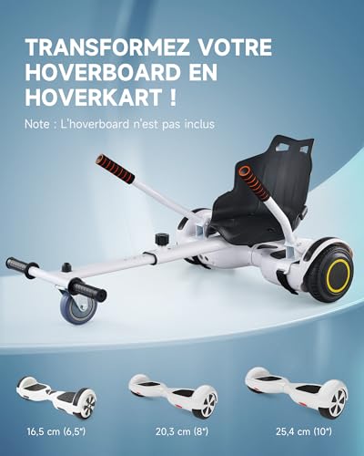 Hoverkart pour hoverboard électrique CO-Z avec siège réglable noir