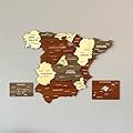 Colorfull Worlds Multilayered Wooden 3D Spain Map, Gift for Spanish Friend, Spain Wooden Wall Decor, Map for Traveller (90x75 cm | 35.4x30 inches)