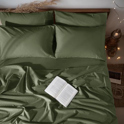Image of LBRO2M 100% French Pure Linen Sheet Set 6Pcs, 16 inch Deep Pocket King Size