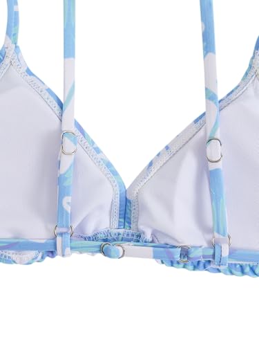 Image of COZYEASE Girls' 3 Piece Set Floral Print Bikini Swimsuit with Drawstring Beach Skirt Cute Ruched Bathing Suit