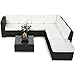 Produktbild XINRO 19tlg XXXL Polyrattan Gartenmöbel Lounge Sofa günstig - Lounge Möbel Lounge Set Polyrattan Rattan Garnitur Sitzgruppe - In/Outdoor - handgeflochten - mit Kissen - schwarz